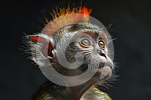 Monkey punk rocker with mohawk