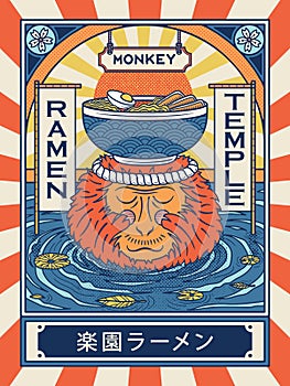 Monkey Ramen Temple japanese food design