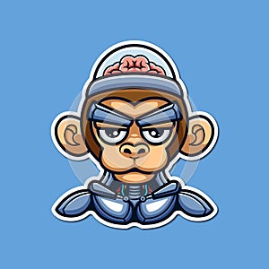 Monkey Robot Conceptual Cyberpunk Creative Character Cartoon Logo