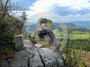 Monkey rock on Szczeliniec Wielki mountain peak. photo