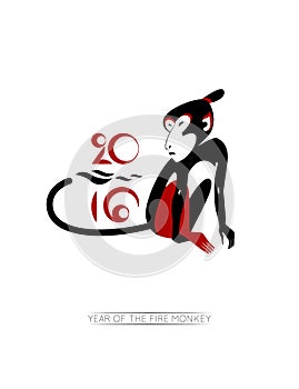 Monkey Samurai in japanese style