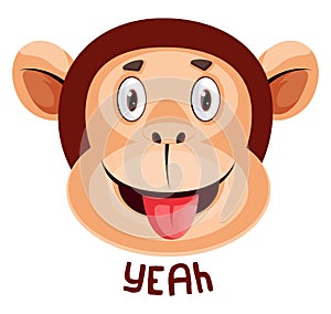 Monkey is saying yeah, illustration, vector