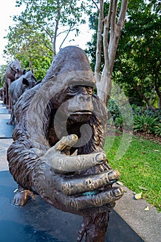 Monkey scuplture at Gardens by tha bay in Singapore