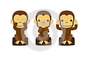 Monkey, See no evil, hear no evil, speak no evil