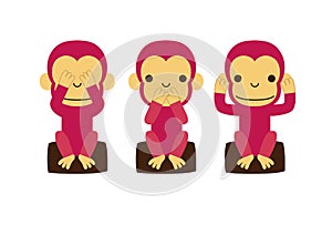 Monkey, See no evil, hear no evil, speak no evil