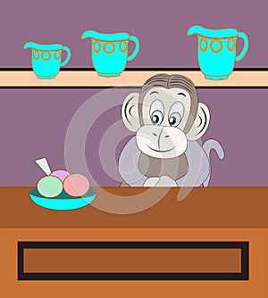 Monkey Selling refreshment