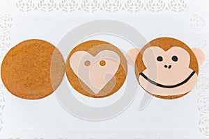 Monkey shape ginger cookie photo