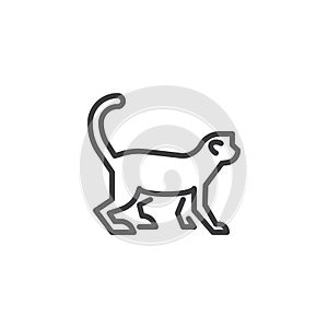 Monkey side view line icon