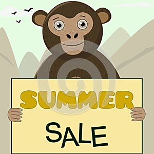 Monkey T-shirt graphics cute cartoon characters cute graphics for kids sale