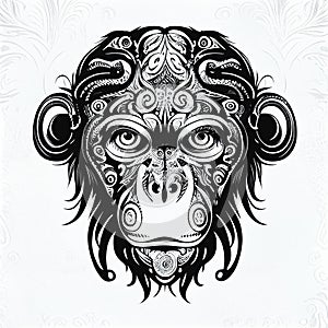 Monkey tattoo ink design