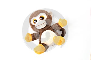 Monkey toy isolated on a white background