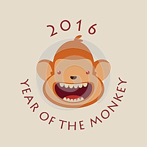 Monkey 2016. Vector illustration.
