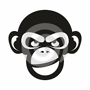 Monkey vector illustration, monkey logo template. Chimpanzee illustration