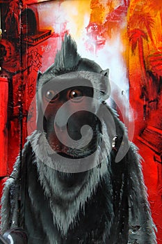 Monkey wall graffiti