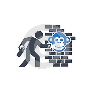 Monkey Wall Graffiti Icon