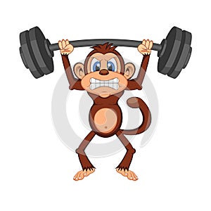 Monkey weightlifting Cartoon