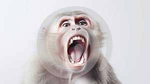 Monkey on white background illustration by generative ai