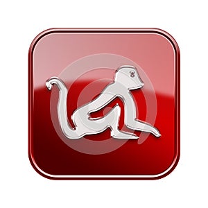 Monkey Zodiac icon red..