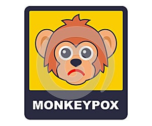monkeypox icon. sad muzzle of a sick monkey. photo