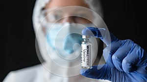 Monkeypox vaccine in doctors hand photo
