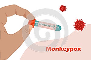Monkeypox virus banner cartoon style vector illustration human health photo
