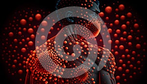 Monkeypox virus that can infect human, Monkey pox. 3d illustration, Generative AI