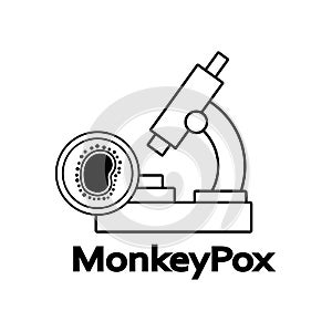 Monkeypox virus cell. Monkey Pox virus infection icon design. Vector illustration isolated.