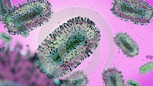 Monkeypox virus closeup, contagious pathogen