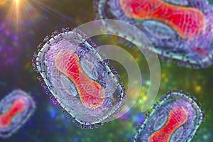 Monkeypox virus, 3D illustration photo