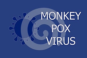 MONKEYPOX VIRUS. Virus design with text. Viruela del monos photo