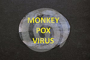 MONKEYPOX VIRUS. Virus design with text. Viruela del monos photo