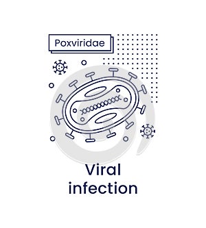Monkeypox virus icon, medicine concept. Vector line illustration isolated on a white background.