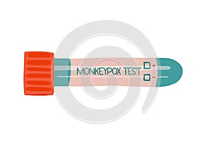Monkeypox virus test sample tube icon cartoon style vector photo