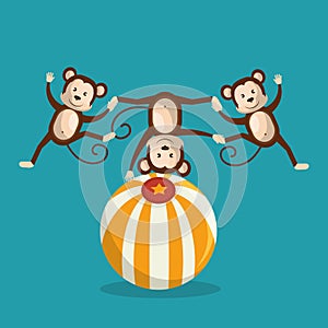 Monkeys circus show icons