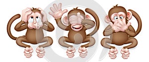 Monkeys See Hear Speak No Evil Cartoon Characters