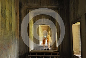 Monks in the Angkor Wat temple