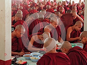 Monks in Mahagandayone monastery