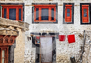 Monks quarters in Diskit Gompa photo