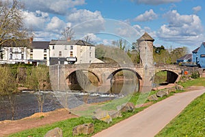 Monmouth bridge Wales uk historic tourist attraction Wye Valley