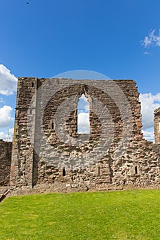 Monmouth castle Wales uk ruins of historic Welsh tourist attraction Wye Valley