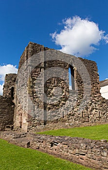 Monmouth castle Wales uk ruins of historic Welsh tourist attraction Wye Valley