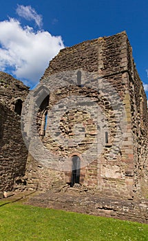 Monmouth castle Wales uk ruins of historic Welsh tourist attraction Wye Valley