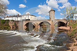 Monnow Monmouth bridge Wales uk historic tourist attraction Wye Valley