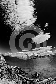 Mono Lake in Black and White. photo