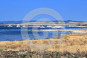 Rock Formations in Mono Lake at Lee Vining in Owens Valley, California, USA photo