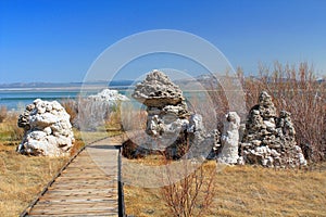 Mono Lake Natural Rock Sculptures with Boardwalk, Lee Vining, California, USA