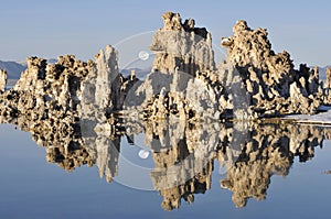 Mono Lake and the rising moon