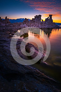 Mono Lake South Tufa after Sunset Vertical Composition