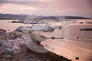 Mono lake at sunset