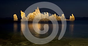 Mono Lake Tufa Formations at Night